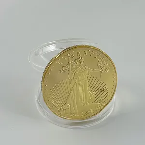 Ultima 2024 intagliata oro opaco/argento sfida statua della libertà moneta commemorativa oro americano monete aquila d'oro