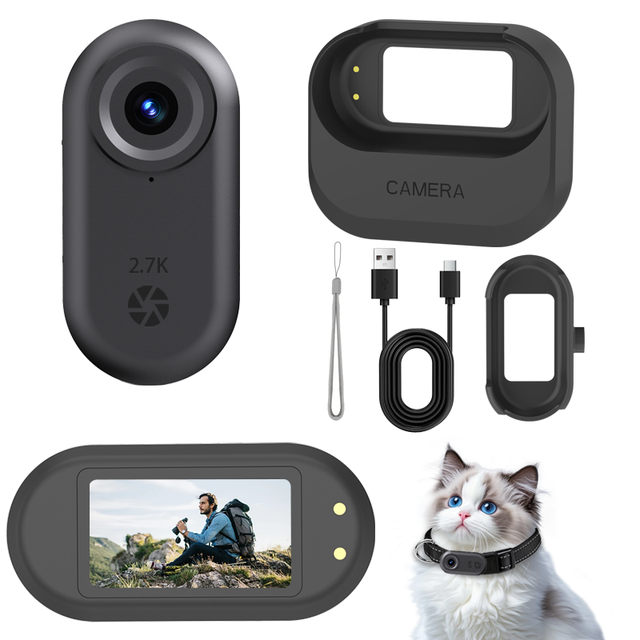 Pocket Size Action Camera 2.7K HD Camera for Bicycle Riding Travel Journey Pet Monitoring and Personal Recording