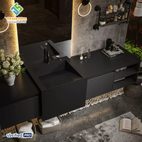 Meubles de salle de bain modernes OEM 2025, ensemble complet avec table, bureau, armoire, panneau, miroir, robinet d'évier pour chambre à coucher et salle à manger