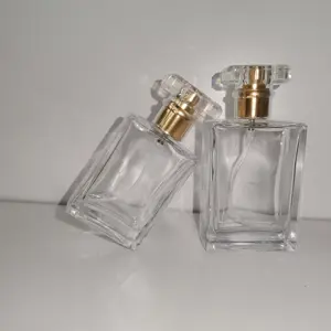 Groothandel Meest Populaire 30Ml 50Ml Lege Glazen Parfum Spuitfles Verstuiver Navulbare Dop Zilver Of Goud