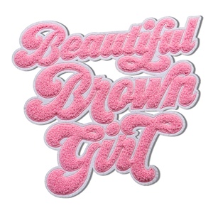 Parche de chenilla con letras de fieltro de sarga grande personalizado al por mayor con purpurina para ropa - Product Image 1