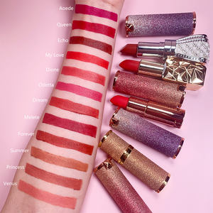 Meilleure vente en gros bas quantité minimale de commande rouge à lèvres mat végétalien Halal brillant personnalisé diamant paillettes marque privée brillant perles lèvres - Product Image 4