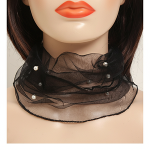 Macadam alla moda in Chiffon con scollo più caldo al collo da Golf con sciarpa elegante in pizzo a rete - Product Image 1