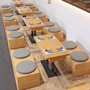 Muebles de celebridades de Internet para tiendas de aperitivos, Banco largo de madera, sofá de almacenamiento, juego de sillas de mesa de olla caliente para cafeterías, bares, cafeterías - Product Image 2