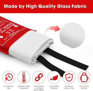 Manta Ignífuga de Emergencia para Laboratorio, 1m, Retardante de Fuego, para <span class=keywords><strong>Hogar</strong></span> y Cocina, Certificación CE - Product Image 2