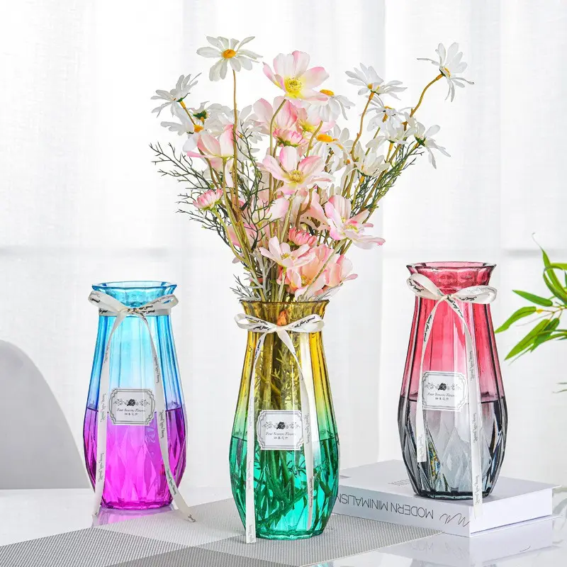 Vaso di vetro del fiore della decorazione domestica vaso trasparente della pianta idroponica