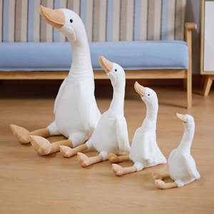 ตุ๊กตาขนเป็ดห่านห่านสีขาวตัวใหญ่ตุ๊กตาผ้ากำมะหยี่ปักลายตาข่ายแบบผ่อนคลายของขวัญบรรเทาความเครียดสำหรับงานแต่งงานวันเกิดของผู้หญิง - Product Image 2