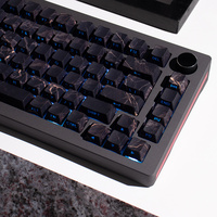 Noir/vert/rose marbre côté Transparent Keycaps 131 touches clavier mécanique Keycap PBT côté Sublimation pour clavier mécanique