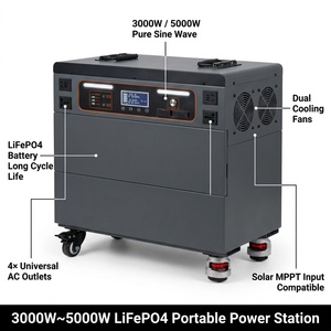 Station d'alimentation portable 5000W, générateur solaire 10000Wh, UPS, charge rapide MPPT, alimentation de secours pour toute la maison, hors réseau, urgence 3000W - Product Image 2