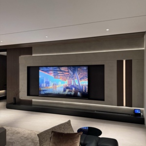 Mobile TV Personalizzato in Stile Moderno con Illuminazione, Set di Mobili da <span class=keywords><strong>Soggiorno</strong></span> con Pannelli in Legno per Uso in Camera da Letto - Product Image 3