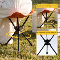 360 °   Tabouret pliant rotatif léger et portable pour le camping en plein air, la pêche, tabouret triangulaire