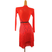 Robe de concours de danse latine pour femmes 2026, tenue de performance professionnelle à franges pour adultes, ornée de strass