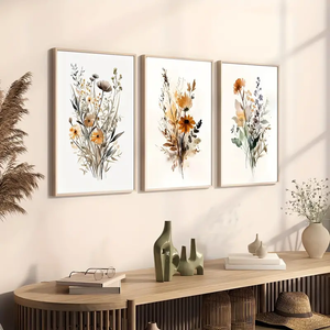 Tùy Chỉnh Boho Đóng Khung Vải In Phòng Khách Trang Trí Nội Thất Hoa Nghệ Thuật Vẽ Tranh Tường Cho Món Quà In Vải Tường Nghệ Thuật - Product Image 2