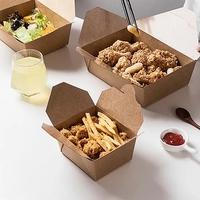 Boîtes alimentaires jetables en papier kraft de qualité alimentaire, contenants à lunch étanches pour salades, emballages rapides pour la restauration rapide