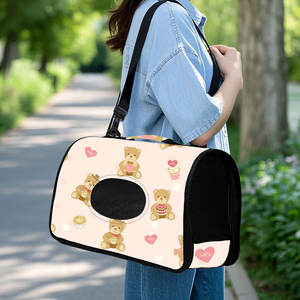 Cat Dog Portable Foldable Oblique Span Backpack with Cartoon Design Plastic Material Breathable & Removable Washable - Product Image 2