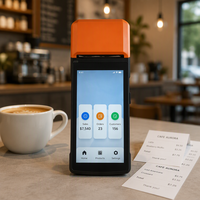 Terminal de point de vente portable Android 13, écran tactile 5'', 2 Go + 16 Go, 4G WiFi BT, imprimante thermique 58 mm pour la prise de commandes en restaurant et à emporter