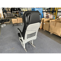 Siège passager OEM pour Sprinter Hiace Executive Transport, cuir noir, surpiqûres en U, dossier haut, 3 places avec accoudoir et ceinture de sécurité