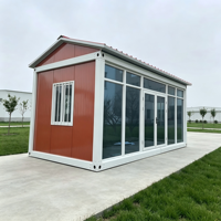 Maison conteneur en verre de luxe de 20 pieds, préfabriquée et modulaire, pour bureau, dortoir, salon, boutique