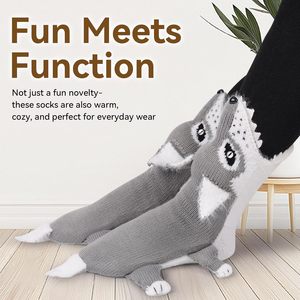 Calcetines <span class=keywords><strong>de</strong></span> lobo gris 3D salvaje para regalo <span class=keywords><strong>de</strong></span> espíritu <span class=keywords><strong>de</strong></span> equipo, predador, unisex, adultos, niños, venta al por mayor, juguete <span class=keywords><strong>de</strong></span> peluche tejido personalizado directo - Product Image 1