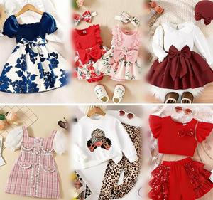 Vestidos para Niñas al por Mayor de Fábrica, Ropa Infantil de 2 a 12 Años, Stock de Ropa de Verano para Bebés, Entrega Aleatoria de Vestidos para Niñas - Product Image 1