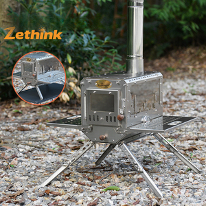 户外野营精灵木炉帐篷304不锈钢折叠炉具，可容纳10升开水 - Product Image 2