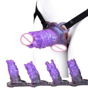 SHAZ Hollow Alien Dildo, Manchons de pénis portables avec ceinture, Supports en résine, Agrandisseur et amplificateur de pénis, Jouets sexuels pour hommes, Retardateur d'éjaculation - Product Image 1