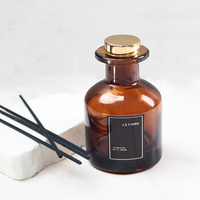 Diffuseur de parfum en verre ambré de luxe, bâtonnets diffuseurs d'huile parfumée longue durée, diffuseur d'arômes pour la maison, l'hôtel et la chambre à coucher