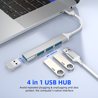 Tête répartitrice multifonctionnelle 4-en-1 pour bureau Adaptateur USB3.0 Station d'accueil Pad pour ordinateur portable et téléphone portable PC