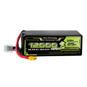 EBUY Power - Batería Recargable de Alta Calidad para Drones UAV, 6s 12s 8s 12000mah 40C, para Helicópteros - Product Image 1