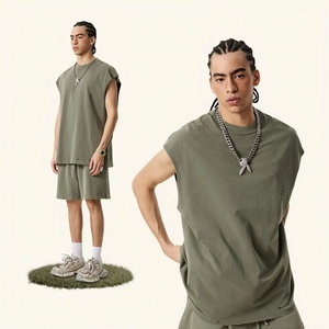 Camiseta sin mangas para hombre, estilo urbano, oversize, deportiva, tipo chaleco muscular, de alta calidad, personalizable con logo, para gimnasio y entrenamiento. - Product Image 3