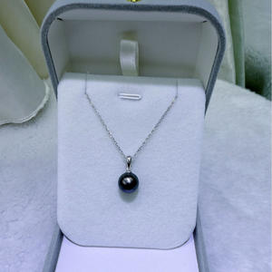 Nuevo Collar de Perlas de Tahití de Agua Salada de Lujo de 10-11 mm con Colgante Clásico de Plata Pura 100% Hecho a Mano - Product Image 3