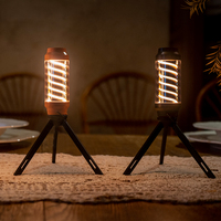 Lanterne de camping LED rechargeable, lampe de tente à l'atmosphère de flamme rétro, lumière d'urgence portable pour le camping en plein air