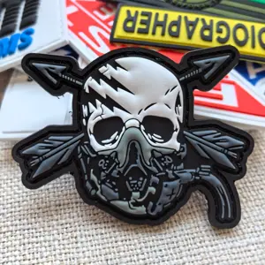 Custom Rubber Logo 3d Patches Clothes Garment Embossed Silicone Patches Tactical Soft Labels Rubber Pvc Patch