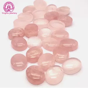 Wholesale Loose Gemstone Oval Cabochon 25*20*9 mm Natural Rose Quartz