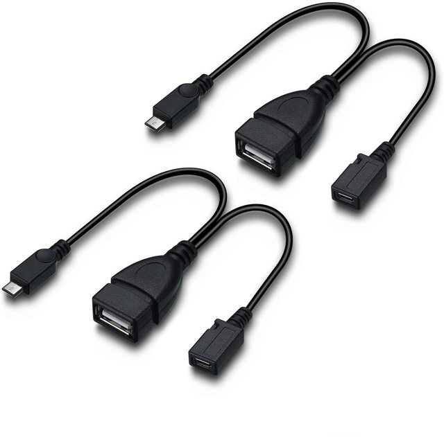 Magelei 20CM 2 in 1 Micro USB Host OTG Cable with Micro USB Power for Android Phone Tablet Etc
