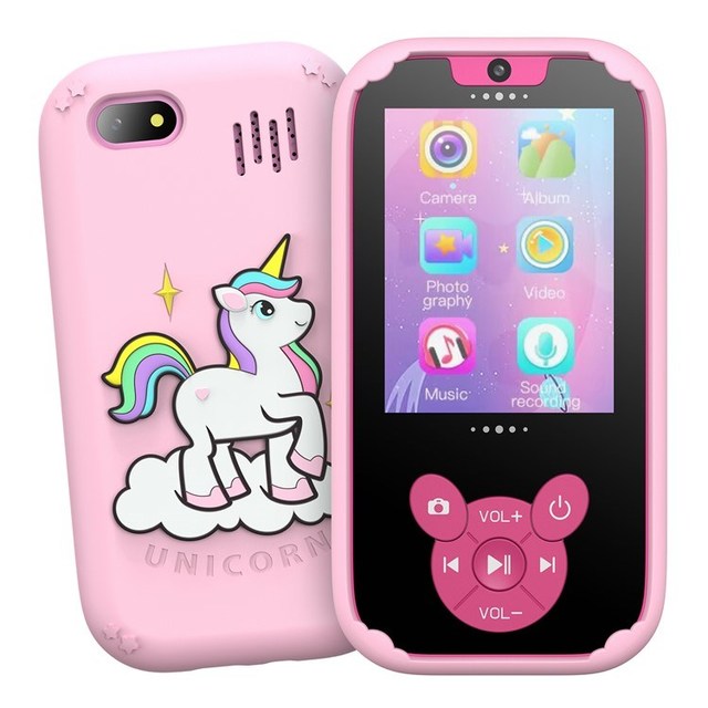 Cartoon HD Camera Toy 2.8-inch Kids Baby Kid Smartphone with Flip Camera Game Alarm Clock Rechargeable Gift Photo Video Camera
