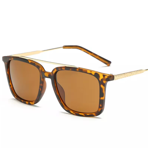Lunettes de soleil carrées classiques en métal, design élégant, monture hybride durable en TR90 et métal, unisexe, pour la plage et les voyages - Product Image 4