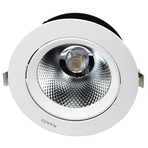 Venta caliente techo interior empotrado redondo antideslumbrante aluminio LED Downlight para Hotel