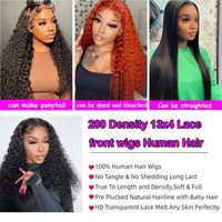 Perruques Lace Front Deep Wave de 30 pouces en cheveux humains, densité 200, avec dentelle frontale HD 13x4, pré-épilées, bouclées profondes, sans colle