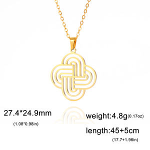 Myshape Celtics Solomon nudo colgante collar mujer Acero inoxidable gargantilla cuello cadenas Vintage amuleto geométrico joyería regalo - Product Image 6