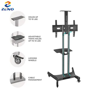KALOC KLC 150经济型不锈钢电视架高度可调移动电视手推车电视车带架