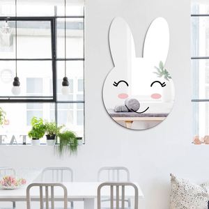 Autocollants muraux 3D en forme de lapin pour chambres d'enfants, décoration murale en acrylique, décoration de maison DIY, chambre à coucher, salle de bain, écologiques, autocollants adhésifs - Product Image 3
