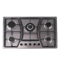 Appareils de cuisine 5 brûleurs, allumage électronique, cuisinière à gaz, cuisinière à gaz, table de cuisson, cuisinière à gaz domestique en acier inoxydable