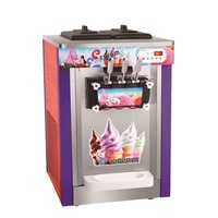 Machine à crème glacée verticale commerciale, machine à crème glacée en cône pour salon de thé au lait, table