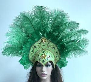 Coiffe de danse orientale en plumes pour spectacle, festival, vacances, carnaval, fête, déguisement d'Halloween - Product Image 4