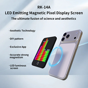 Écran LED magnétique à pixels <span class=keywords><strong>pour</strong></span> PC, haute qualité, rechargeable, DIY, texte animé, <span class=keywords><strong>GIF</strong></span>, lumière rythmique activée par le son, compatible - Product Image 3