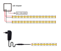 شريط إضاءة COB LED 320 480 LEDs/m 16.4ft عالي الكثافة, شريط مرن 3000-6500K RA90 Led أضواء DC12V 24V