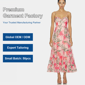 Abito Lungo a Strati con Stampa Floreale e Scollo a Cuore, Elegante Abbigliamento Femminile, Prodotti Estivi, Fornitore All'Ingrosso <span class=keywords><strong>Online</strong></span> Cinese - Product Image 1