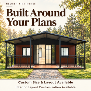 บ้านสำเร็จรูปสมัยใหม่ Newgen Tiny Homes บ้านไม้ขนาดเล็กแบบกำหนดเองพร้อมระเบียง 20 ฟุต/30 ฟุต/40 ฟุต - Product Image 1