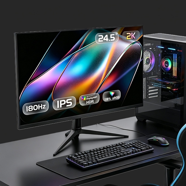 24" IPS LCD Gaming Monitor 180Hz 1ms Response Time 120% SRGB 2K Resolution USB Interface for PC